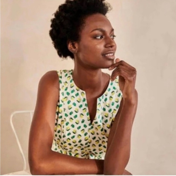 Boden Mischa Belted Lemon & Lime Dress Sz 14R NWT - Picture 3 of 13